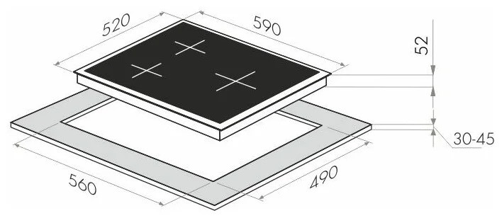 Электрическая варочная панель MAUNFELD EVCE 593.T-BK