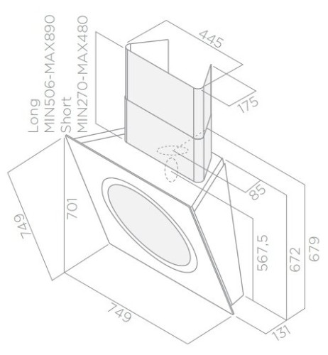 Кухонная вытяжка Elica Loop WH/F/75