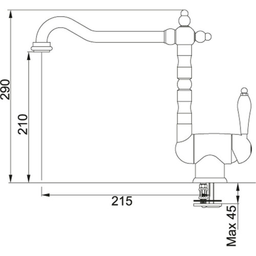 Смеситель для кухонной мойки Franke Old England Window бронза 115.0028.206