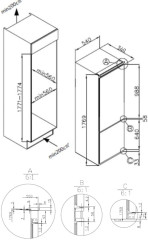 Встраиваемый холодильник Meferi MBR177 LOW FROST LIGHT