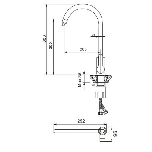 Смеситель для кухни WesnaArt Eko EKO05-110 сатин