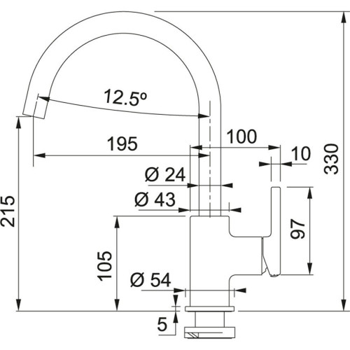 Смеситель для кухни Franke Lina нерж. сталь 115.0625.989