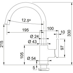 Смеситель для кухни Franke Lina нерж. сталь 115.0625.989