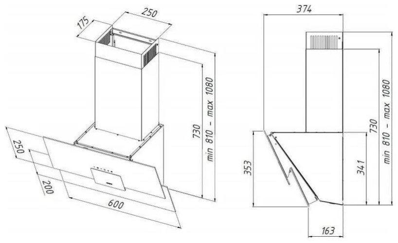 Кухонная вытяжка Akpo Omega WK-9 60 BK