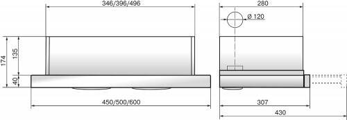 Встраиваемая вытяжка Elikor Интегра Glass 50Н-400-В2Д нержавеющая сталь/белое стекло