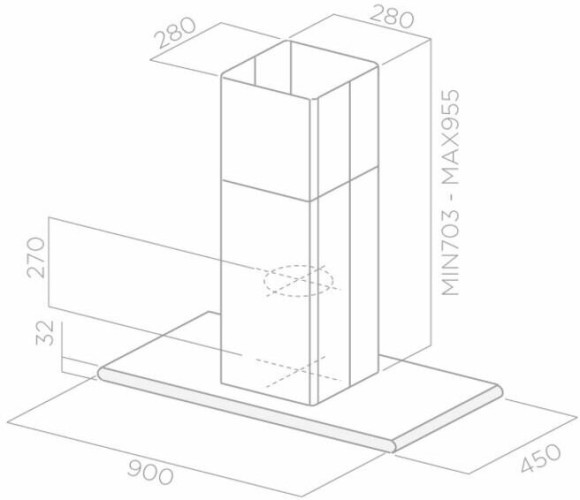 Кухонная вытяжка Elica GALAXY ISLAND WHIX A 90