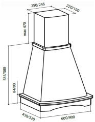 Кухонная вытяжка LEX ASTORIA 900 WHITE