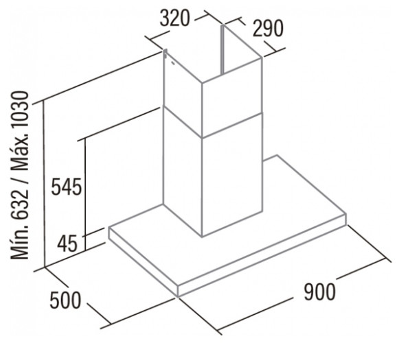 Кухонная вытяжка Cata GLADIUS 900 XGBK