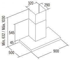 Кухонная вытяжка Cata GLADIUS 900 XGBK