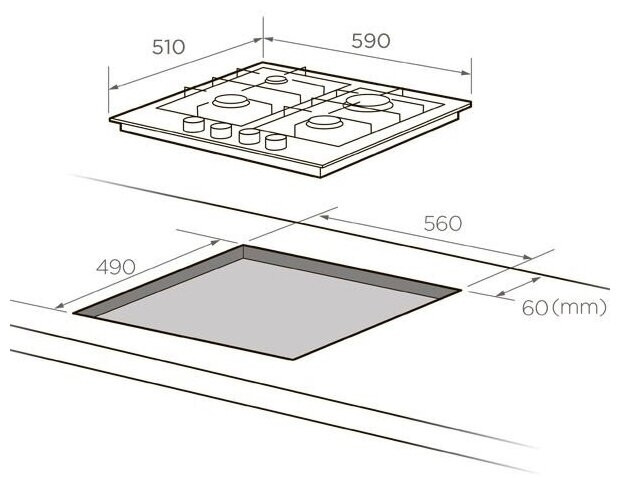 Газовая варочная панель Midea MG-606 B