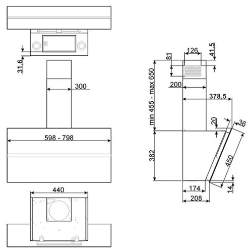 Кухонная вытяжка Smeg KCV60BE2