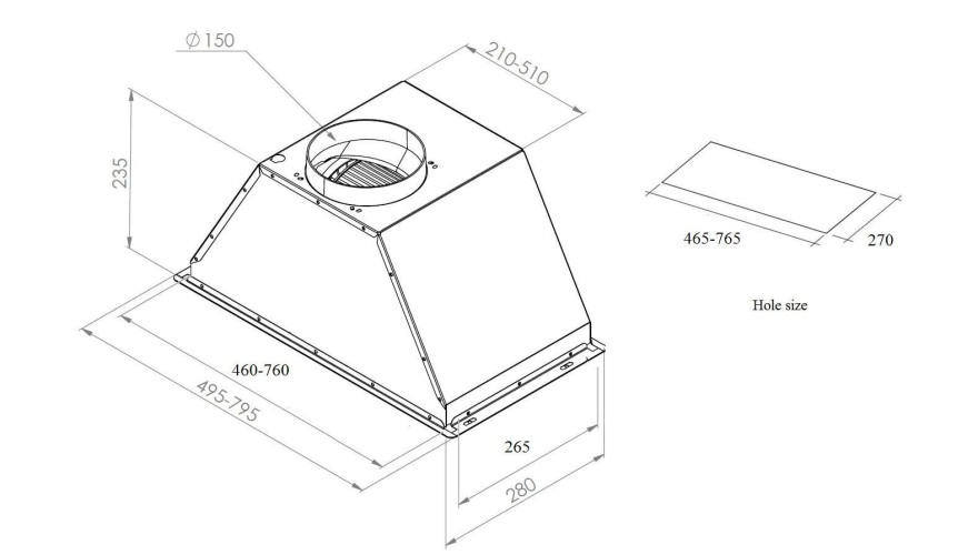 Встраиваемая вытяжка Zigmund & Shtain K 003.51 B L