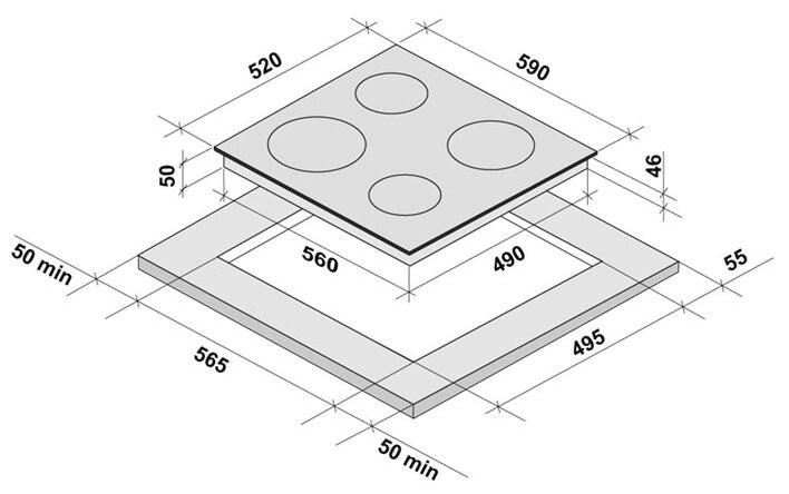 Электрическая варочная панель Krona CORTO 60 BL