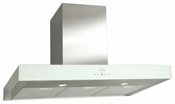 Кухонная вытяжка Elikor Агат 90Н 1000 Е4Д нержавейка белое стекло