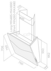 Кухонная вытяжка Elica Concetto Spaziale BL/F/75