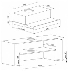 Встраиваемая вытяжка Korting KHP 6674 GN
