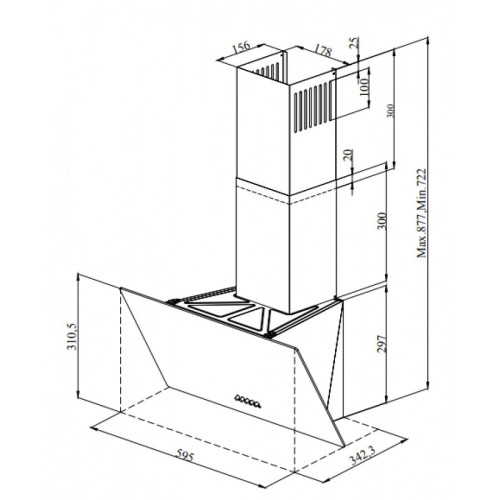 Кухонная вытяжка ZorG Arstaa 60 S бежевое стекло