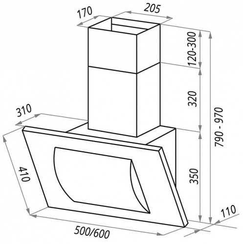 Кухонная вытяжка Maunfeld Tower Round 50 черный