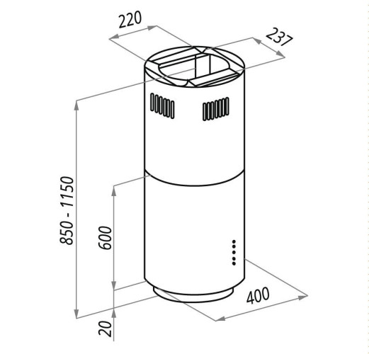 Островная вытяжка Maunfeld Lee 40 белый