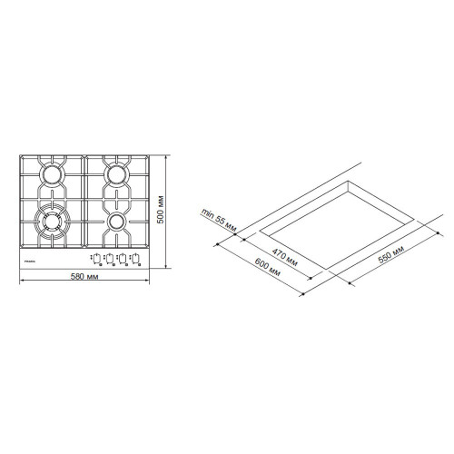 Газовая варочная панель Pyramida PFE 643 Black Luxe