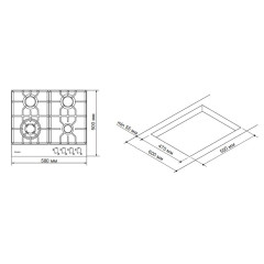 Газовая варочная панель Pyramida PFE 643 Black Luxe