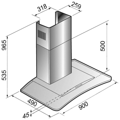 Кухонная вытяжка Candy CGM 91 W-07