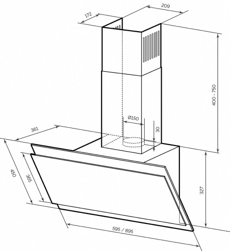 Кухонная вытяжка Lex Furia 600 White