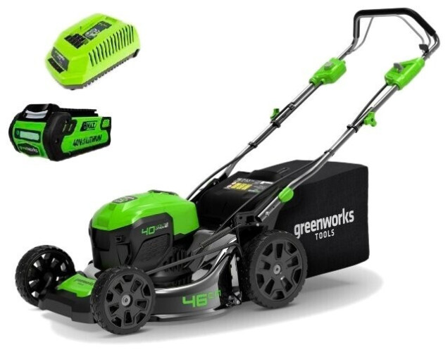 Газонокосилка электрическая greenworks 2506807uf GD40LM46SP с АКБ и ЗУ