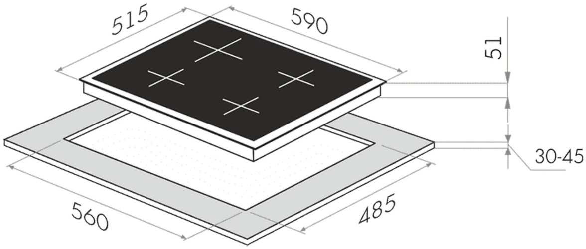 Газовая варочная панель MAUNFELD EGHG.64.2CBG\G