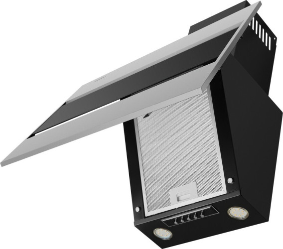 Кухонная вытяжка MAUNFELD Bridge 60 нержавеющая сталь\черное стекло