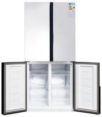 Холодильник Ginzzu NFK-500 белое стекло