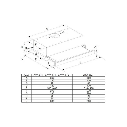 Встраиваемая вытяжка Hansa OTC 613 WGH