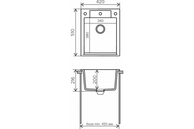 Кухонная мойка Polygran ARGO-420 Чёрная