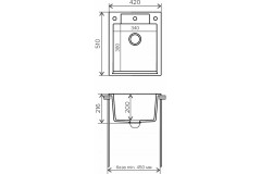 Кухонная мойка Polygran ARGO-420 Чёрная