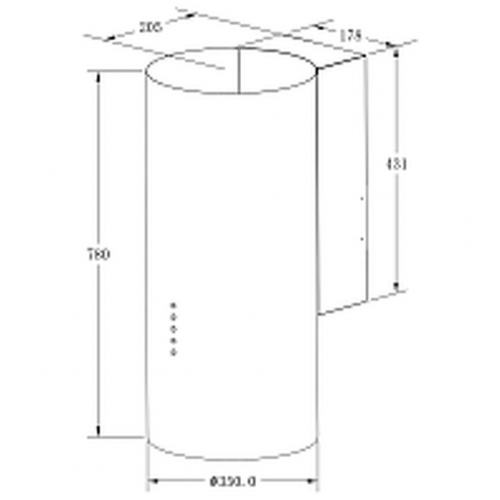 Островная вытяжка Meferi TUBE35BK ULTRA