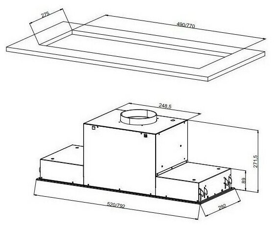 Встраиваемая вытяжка Jacky s JV BB982