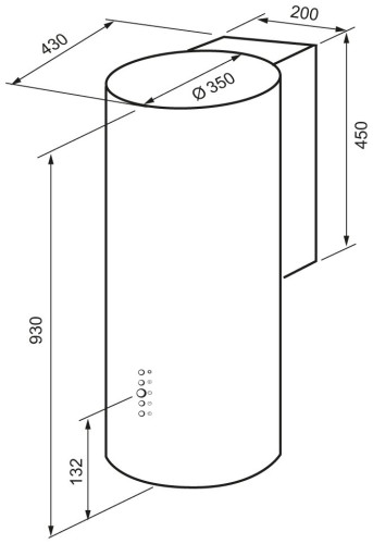 Кухонная вытяжка Krona TINA 350 BLACK 3P