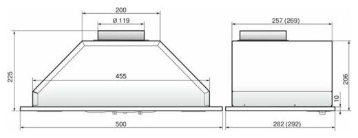 Встраиваемая вытяжка Elikor 52Н 400 П3Д Нержавеющая сталь