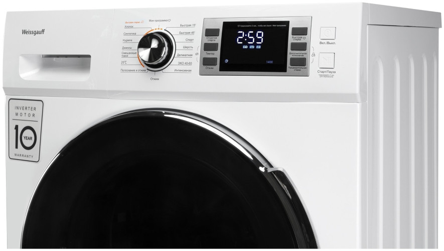 Стиральная машина Weissgauff WM 5649 DC Inverter Steam Silver