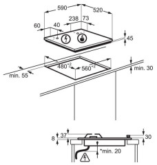 Газовая варочная панель AEG HKB64420NW
