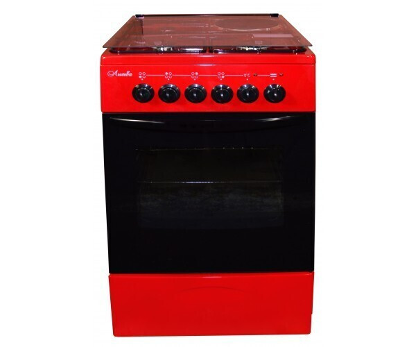 Комбинированная плита Лысьва ЭГ 1/3г01 МС-2у вишневый стеклянная крышка