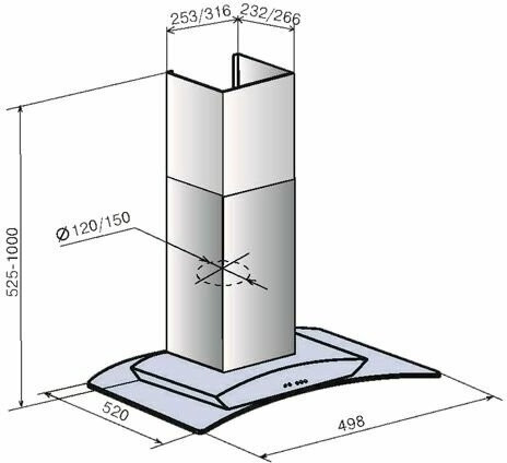 Кухонная вытяжка ELIKOR Аметист 50 нержавеющая сталь