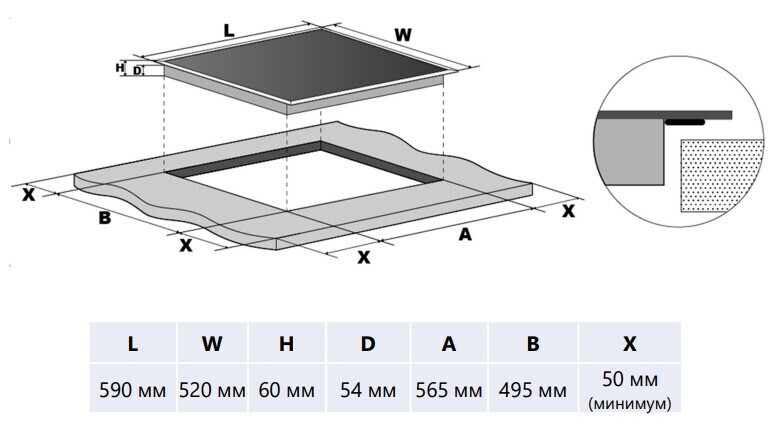 Индукционная варочная панель Maunfeld CVI604SBEXWH Inverter