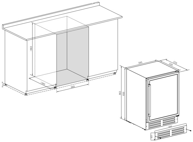 Винный шкаф Temptech EX60DRW