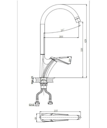 Смеситель для кухни Rush Nevis NE1735-22