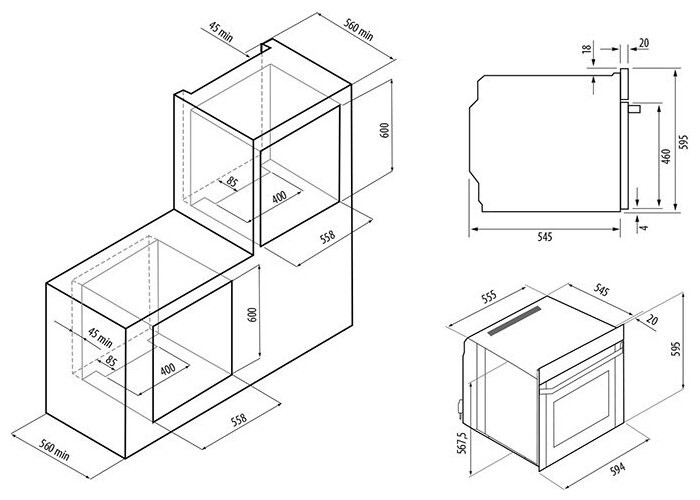 Электрический духовой шкаф Krona ESSENZA 60 WH