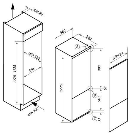Встраиваемый холодильник MAUNFELD MBF 177SW