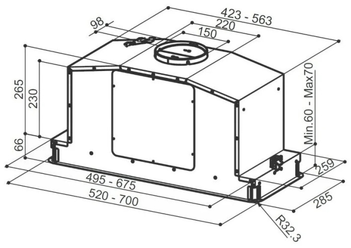 Встраиваемая вытяжка Faber In-Light EV8P WH Matt A70