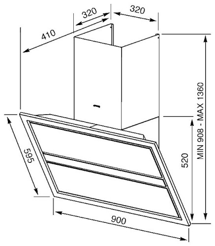 Кухонная вытяжка Smeg KCVB9B