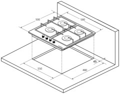 Газовая варочная панель Kuppersberg TS 61 X